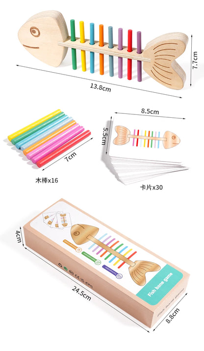 Jeu Montessori d’Association des Couleurs – Bâtons d’Équilibre en Bois