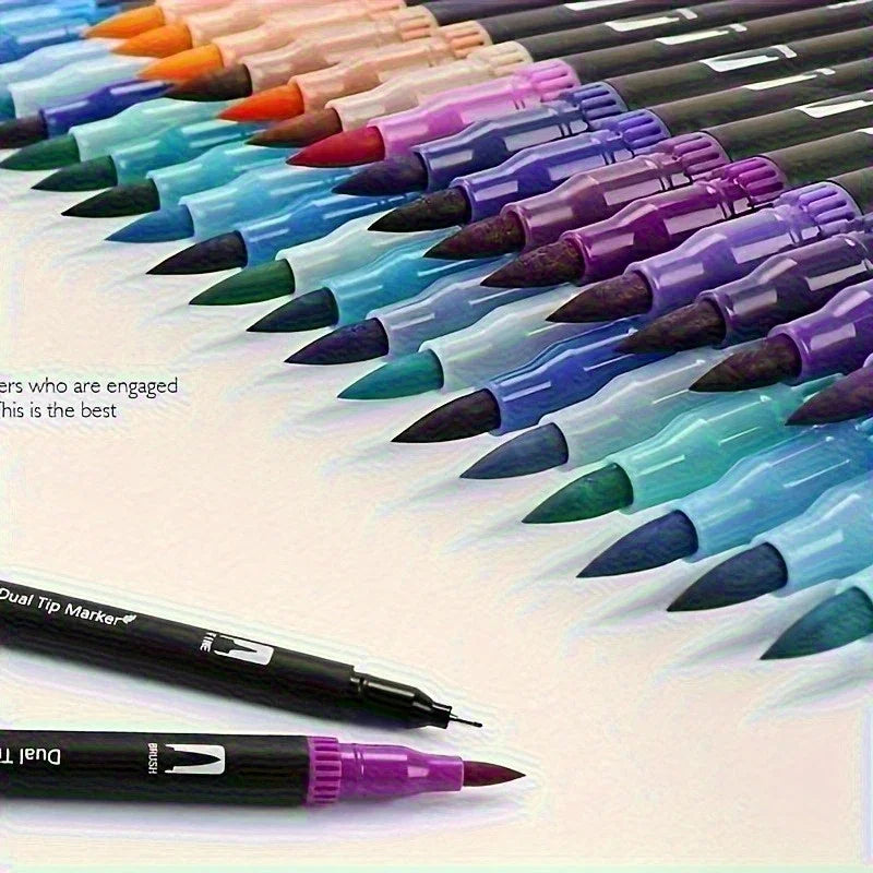 Set de 24 marqueurs aquarelle double‑pointe – Dessin & loisirs créatifs
