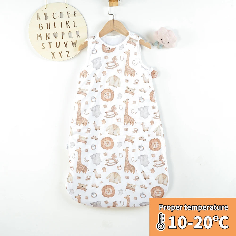 Warm Baby Sleeping Bag – Sleeveless, Breathable, and Trendy Prints (S/M/L)