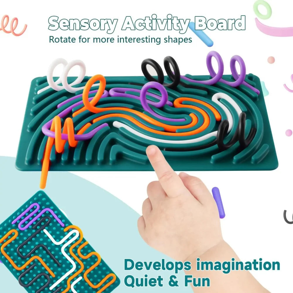 Planche Sensorielle 2‑en‑1 en Silicone – Accessoire Anti‑Stress