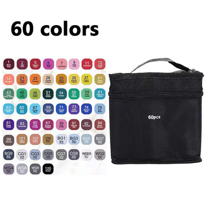 Ensemble de marqueurs à double pointe – 24 à 168 couleurs