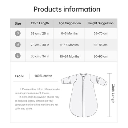 Gigoteuse Bébé 0-24 Mois | Coton Respirant à Manches Amovibles