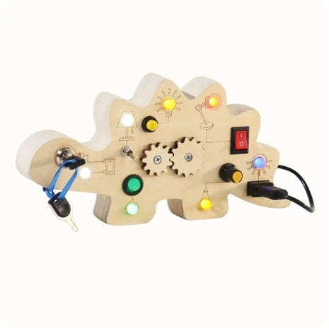 Busy Board Montessori Lumineuse – Planche Sensorielle en Bois