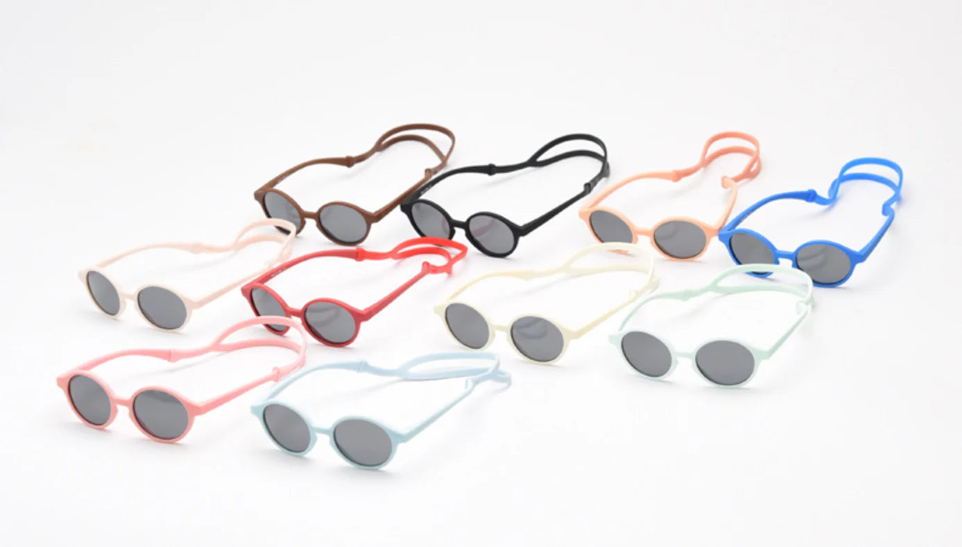 Baby sunglasses 0–4 years – UV400 polarized, flexible, with strap