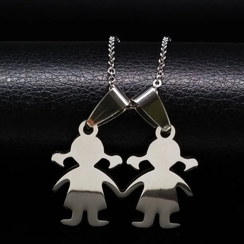 Boys & Girls Family Necklace | Stainless Steel Mom Pendant