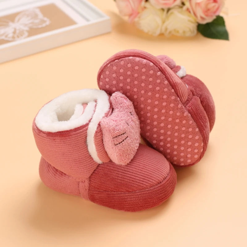 Chaussons bébé hiver en coton – Motif dessin animé
