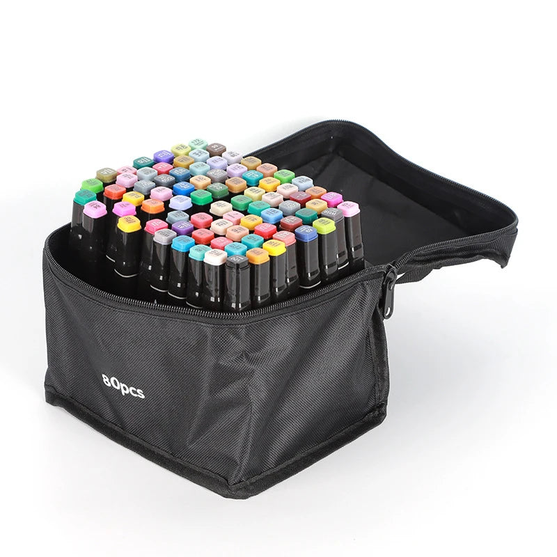 Ensemble de marqueurs à double pointe – 24 à 168 couleurs
