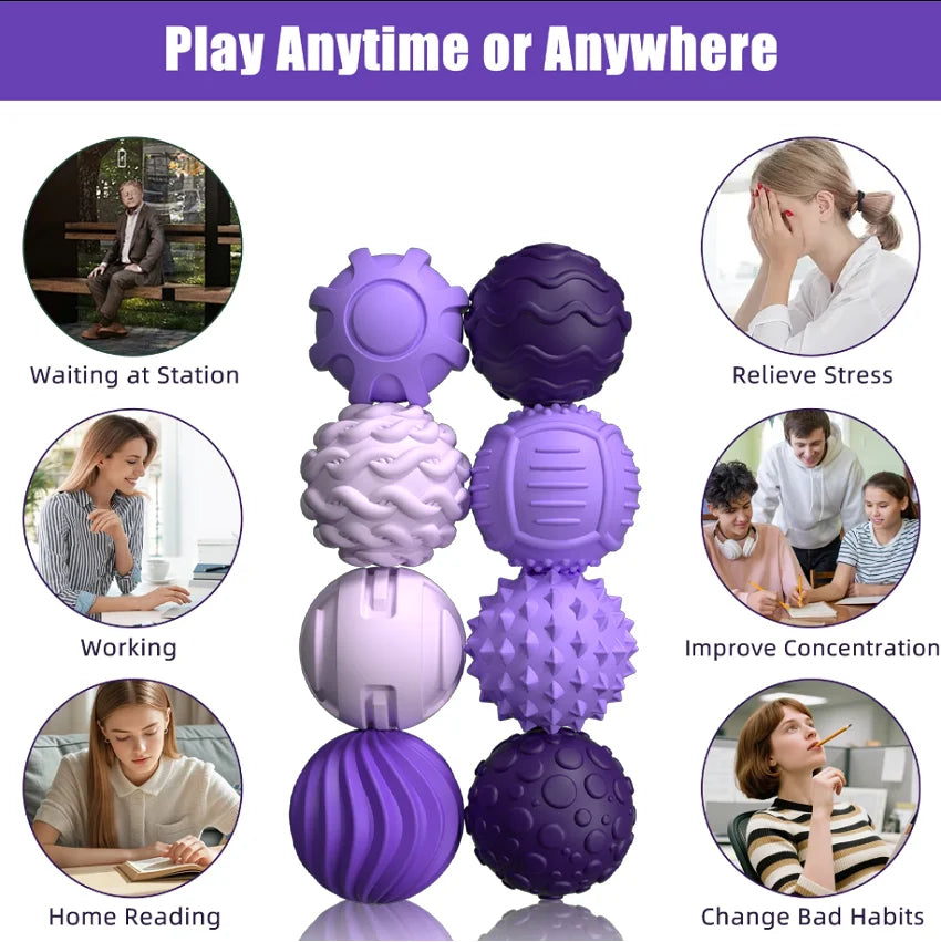 Boules Sensorielles Magnétiques en Silicone – Accessoires Anti‑Stress