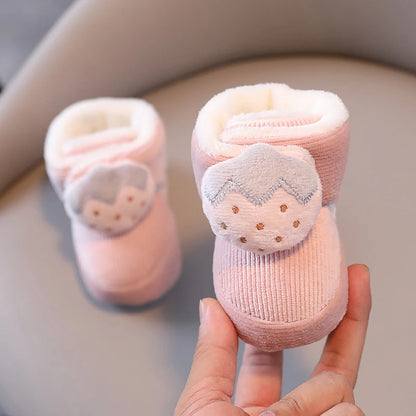 Chaussons bébé hiver en coton – Motif dessin animé