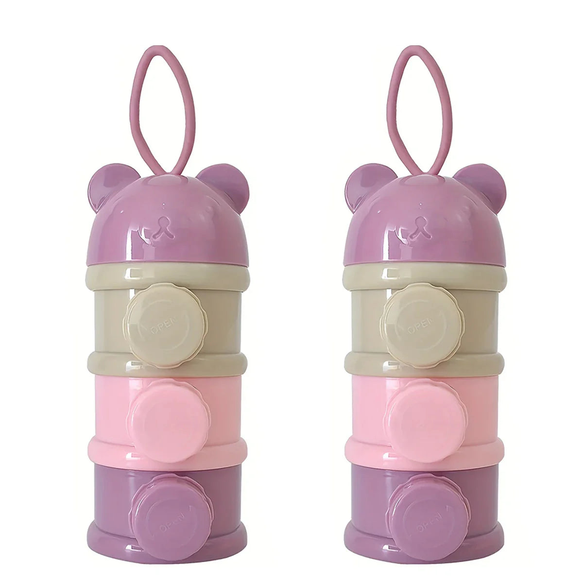 Large capacity powdered milk container – Stackable food storage box with strap