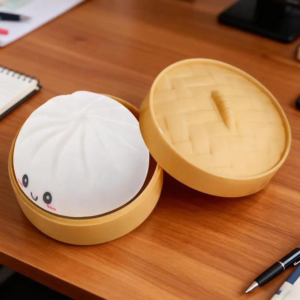 Squishy Bao Anti‑Stress avec Panier Vapeur