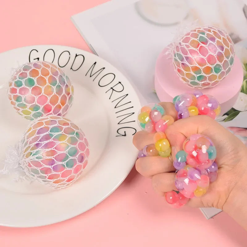 Balle Sensorielle Arc‑en‑Ciel – Squishy Anti‑Stress