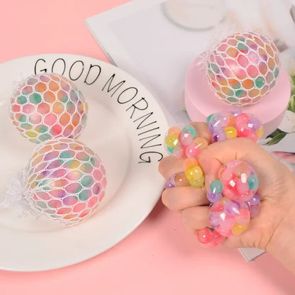 Balle Sensorielle Arc‑en‑Ciel – Squishy Anti‑Stress