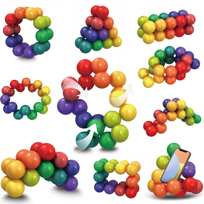 Sensory Fidget Toy – Balle Éducative 3D Rotative