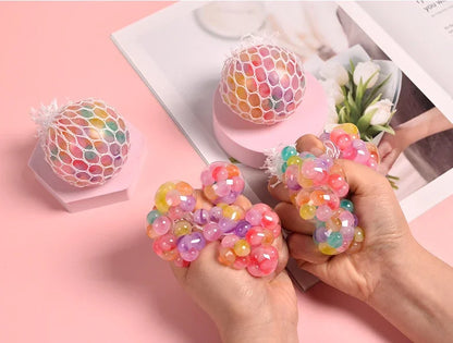 Balle Sensorielle Arc‑en‑Ciel – Squishy Anti‑Stress