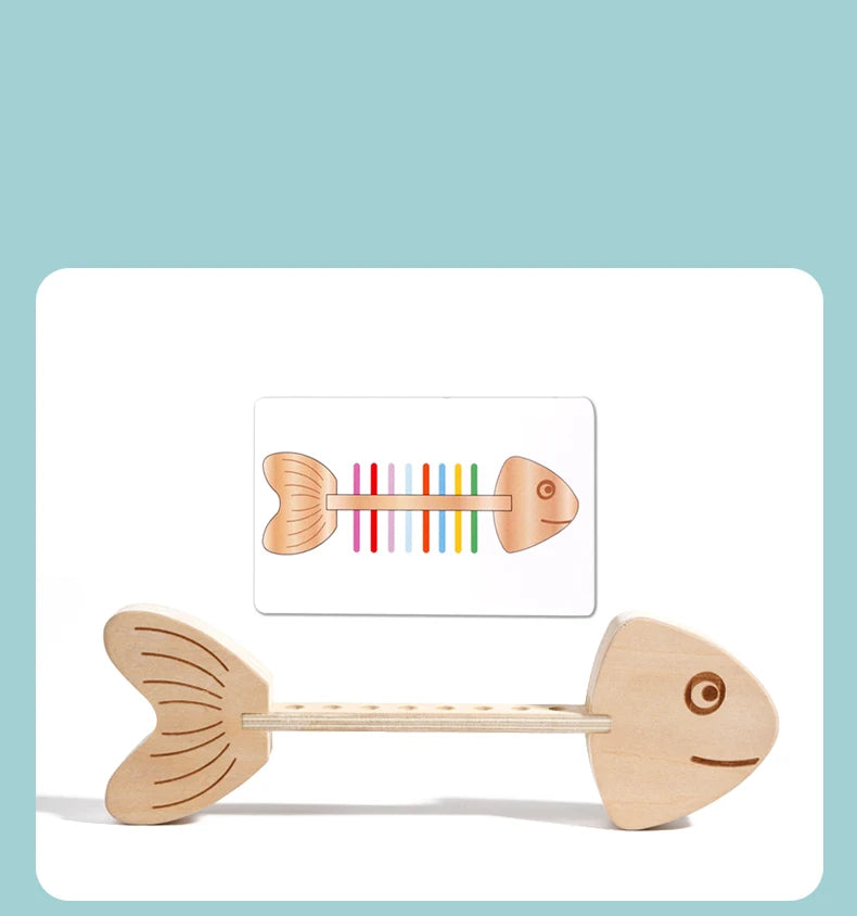 Jeu Montessori d’Association des Couleurs – Bâtons d’Équilibre en Bois