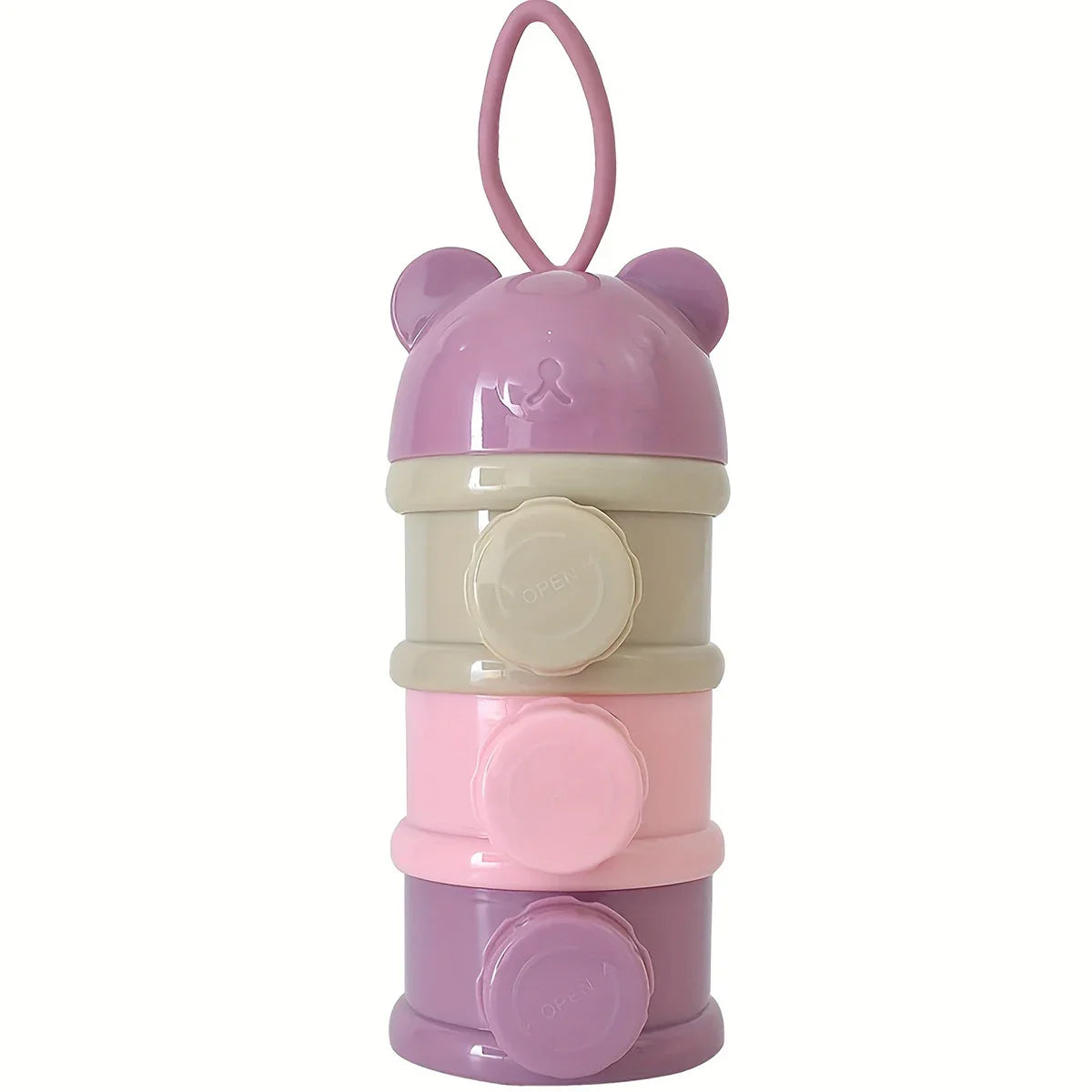 Large capacity powdered milk container – Stackable food storage box with strap
