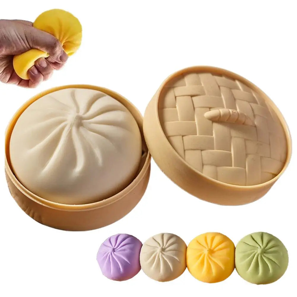 Squishy Bao Anti‑Stress avec Panier Vapeur