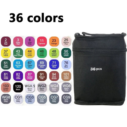 Ensemble de marqueurs à double pointe – 24 à 168 couleurs