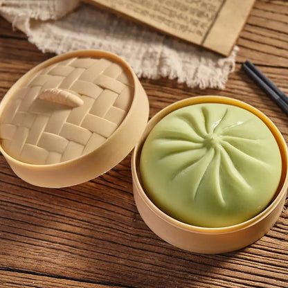 Squishy Bao Anti‑Stress avec Panier Vapeur