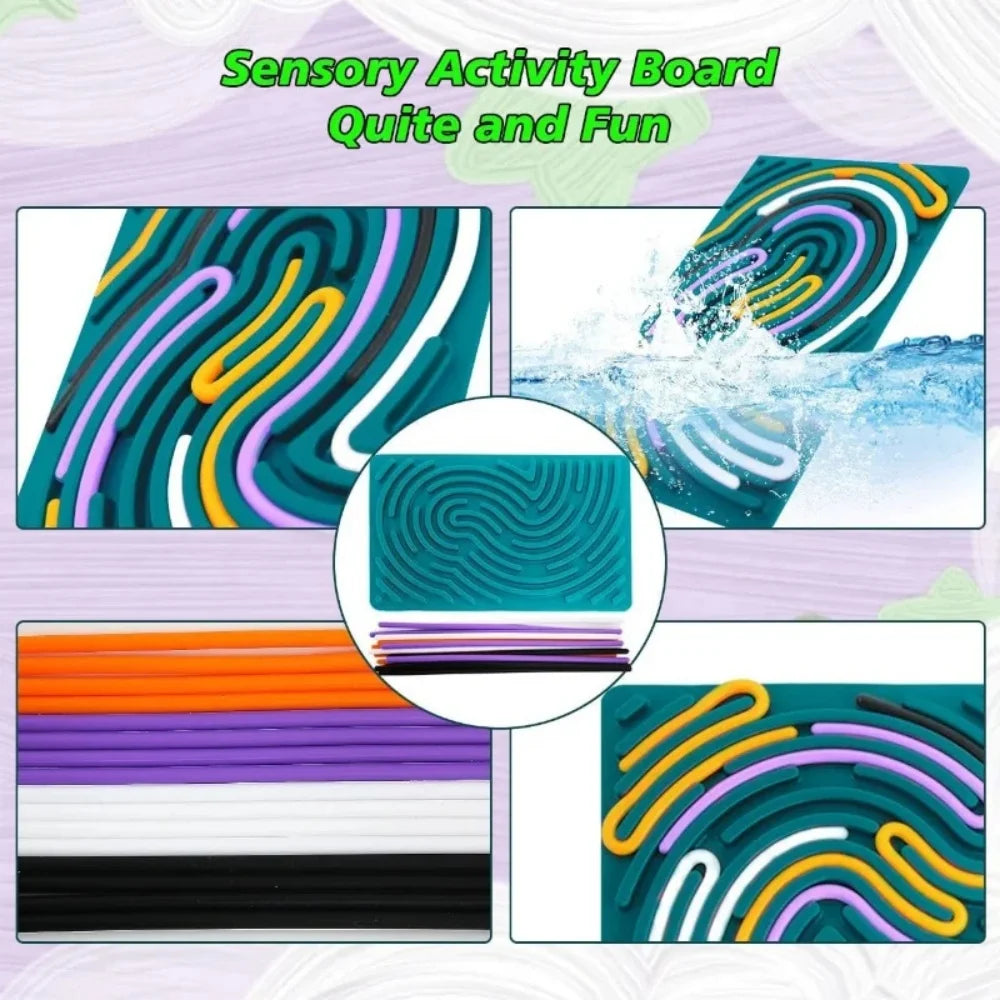 Planche Sensorielle 2‑en‑1 en Silicone – Accessoire Anti‑Stress