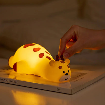 Veilleuse animaux en silicone – Girafe, Panda, Paresseux, Canard & Lapin