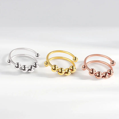 Bague Ouverte Rotative à Perle – Accessoire Discret & Apaisant
