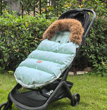 Chancelière d’hiver pour poussette – Chaude, imperméable et coupe‑vent avec col en fourrure