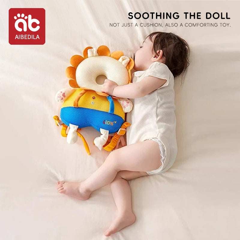 Coussin de protection tête bébé – Anti‑chute, doux et respirant (33 × 19 × 6 cm)