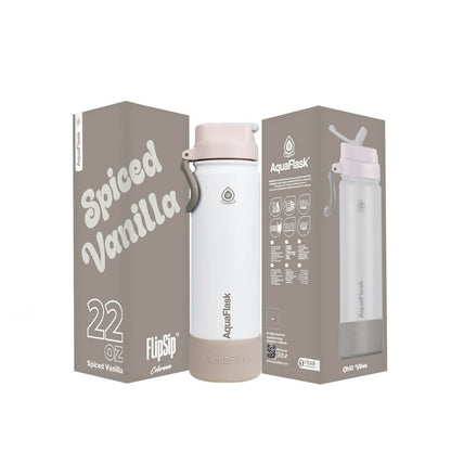 AquaFlask (22 oz) Colorwave - Double-walled Stainless Steel Insulated Hot & Cold Water Bottle with Flip Sip Lid