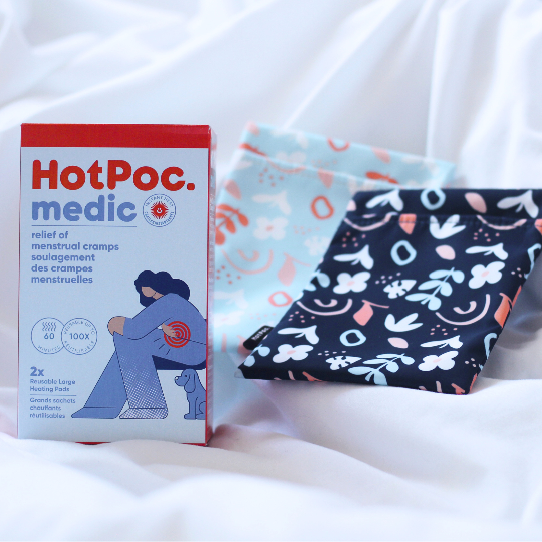 Menstrual cramp relief by heat - 2 large reusable Hot Poc medic heating pads