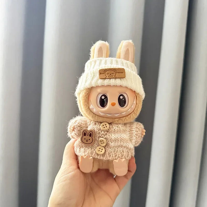 Vetements pour poupee labubu 17cm beige