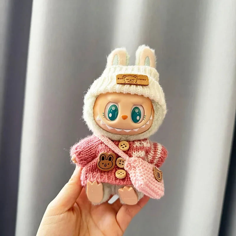 Vetements pour poupee labubu 17cm rose