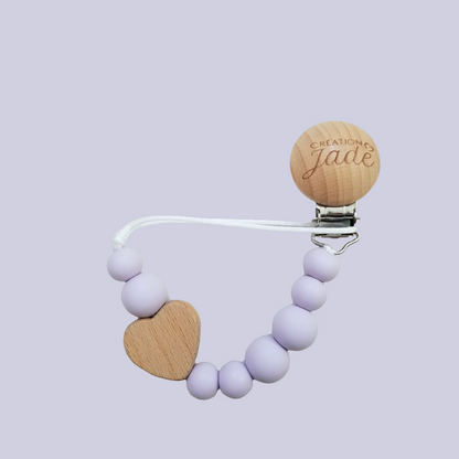 Attache-suce Bois - Amour maternel - Lilas