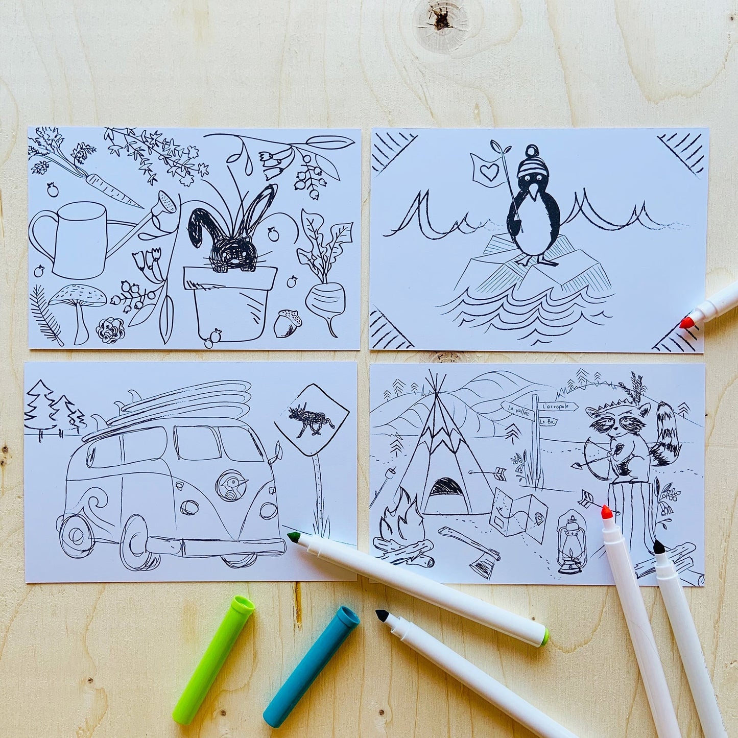 Cartes postales à colorier (unité)