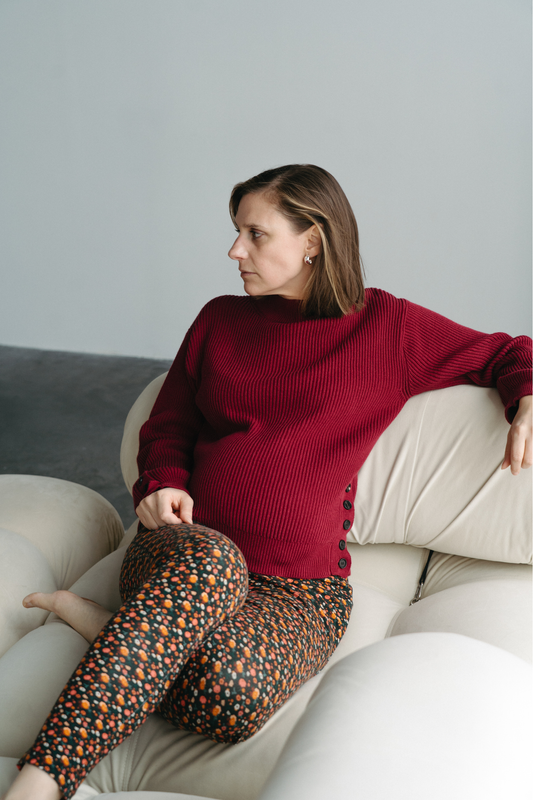 Emile - Chandail de maternité bordeaux - Coton Bio