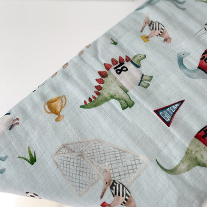 Mousseline 70% bambou - Dinosaures soccer
