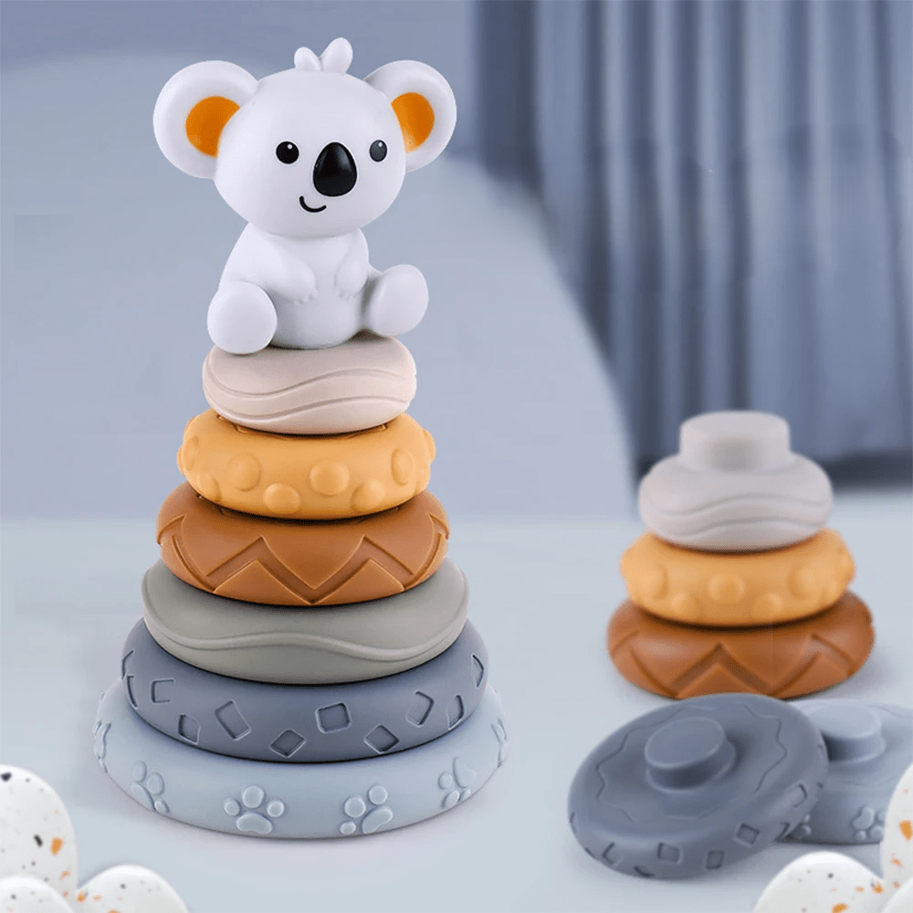 Tour d’Empilage Koala™ — Jeu Sensoriel & Motricité Fine - Kangourou univers