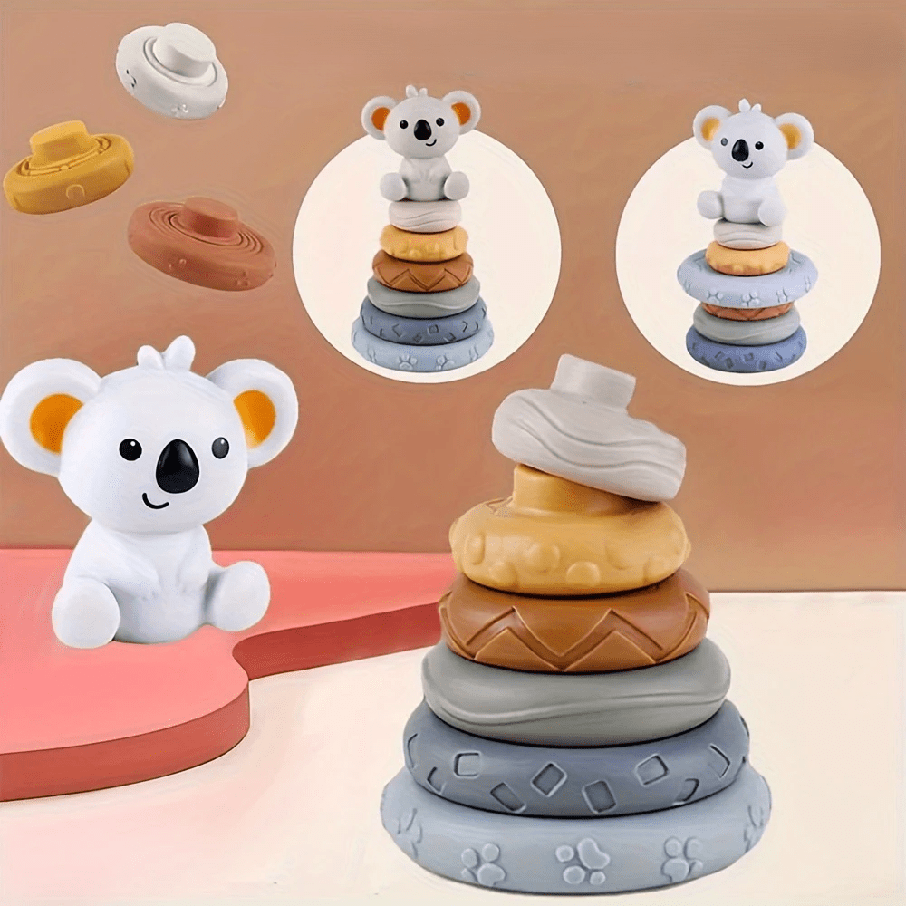 Tour d’Empilage Koala™ — Jeu Sensoriel & Motricité Fine - Kangourou univers