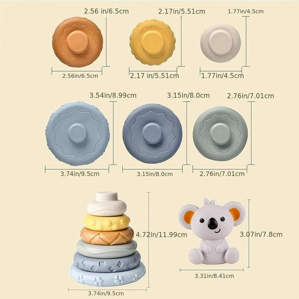 Tour d’Empilage Koala™ — Jeu Sensoriel & Motricité Fine - Kangourou univers