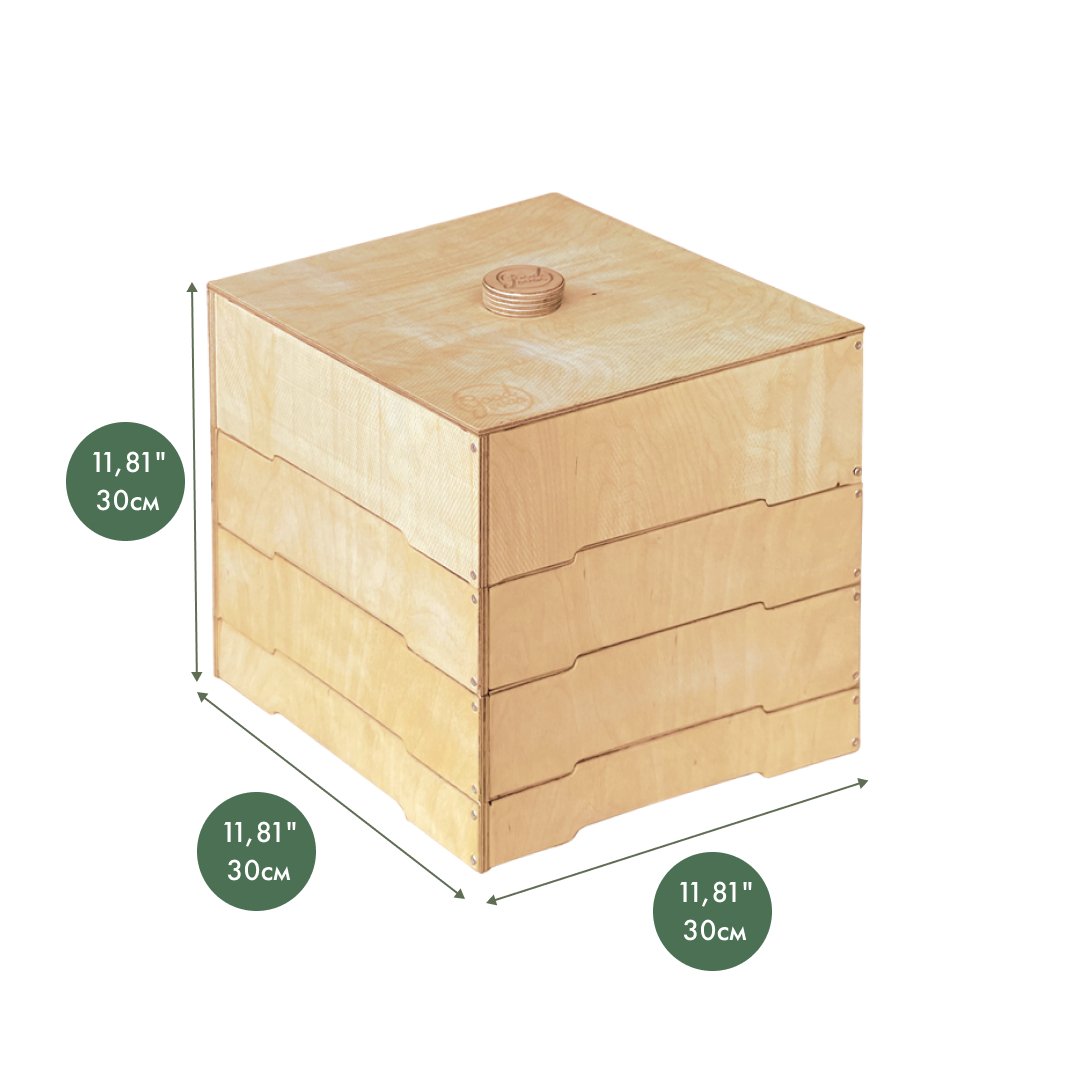 Rangement/tri en bois pour blocs de construction